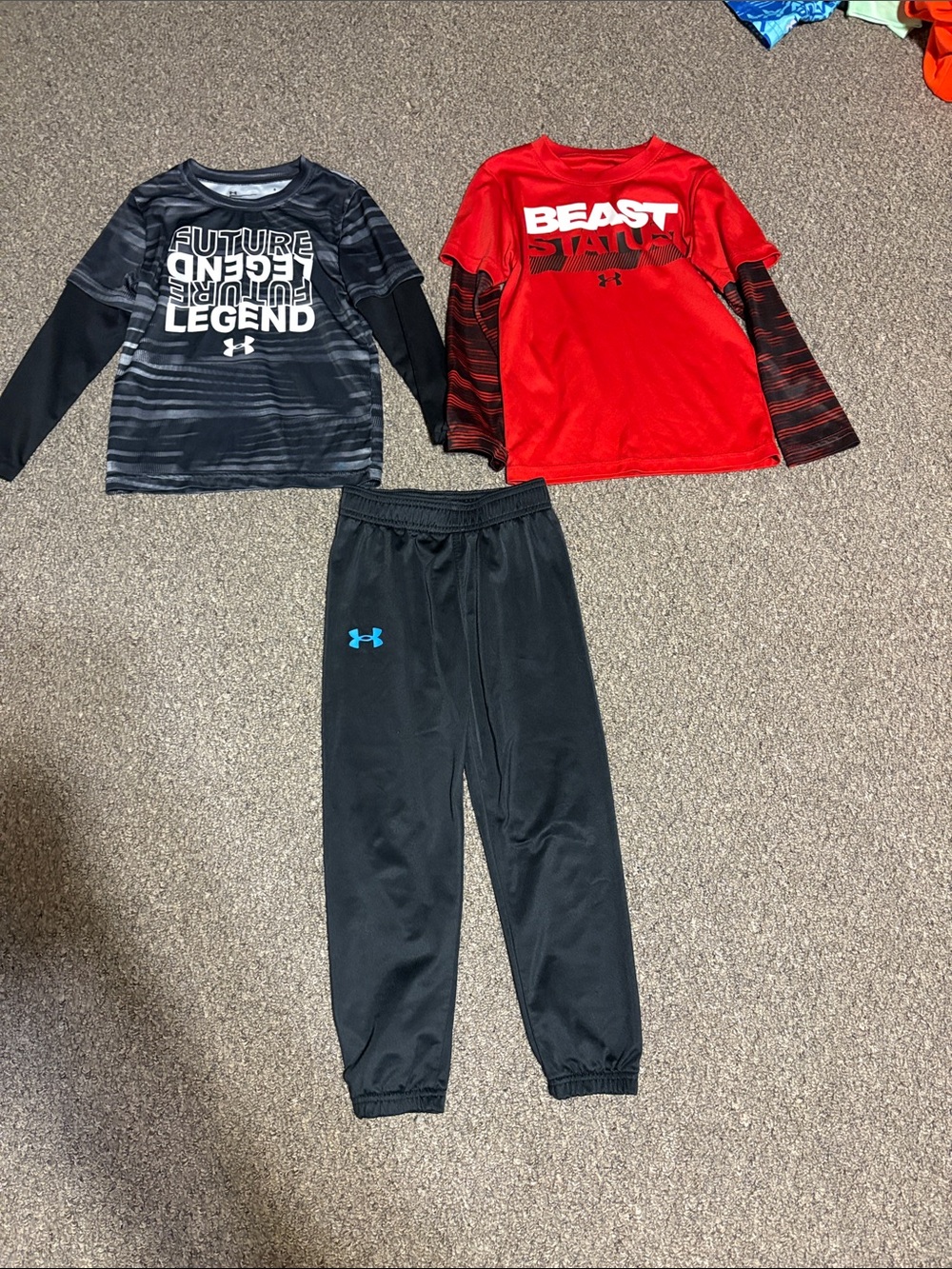 Under Armour Boys Athletic Shirts and Pant